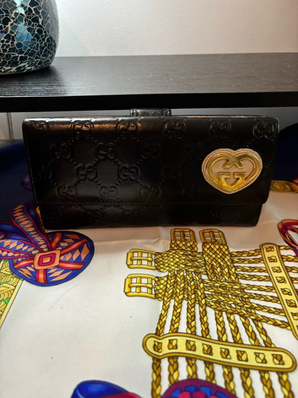 Authentic Gucci "Lovely" Heart Guccissima Continental Wallet 2in1 WOC Conversion - Picture 2 of 12